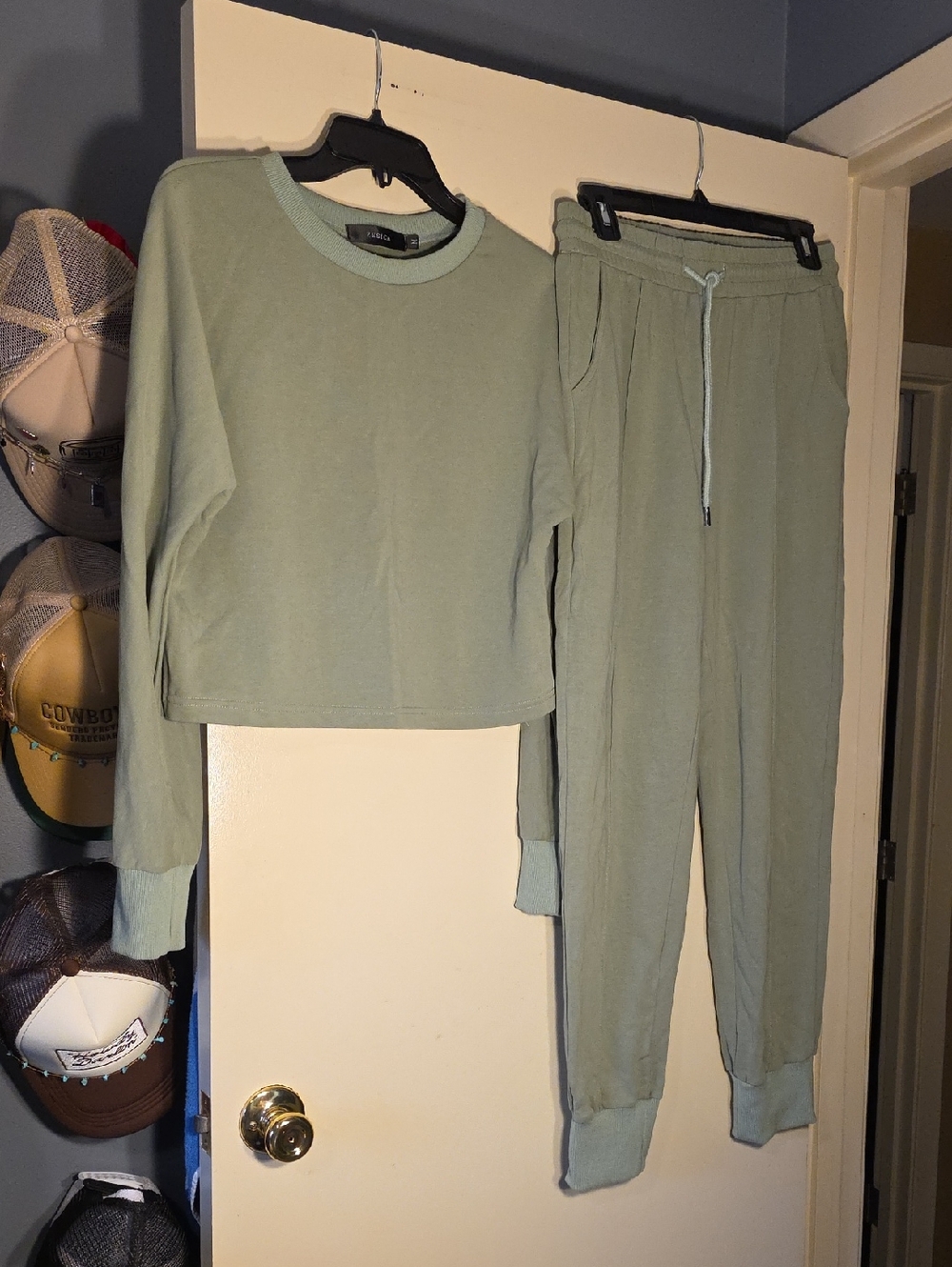 Zessica Light Sage Green Lounge Set - Sweatshirt & Joggers